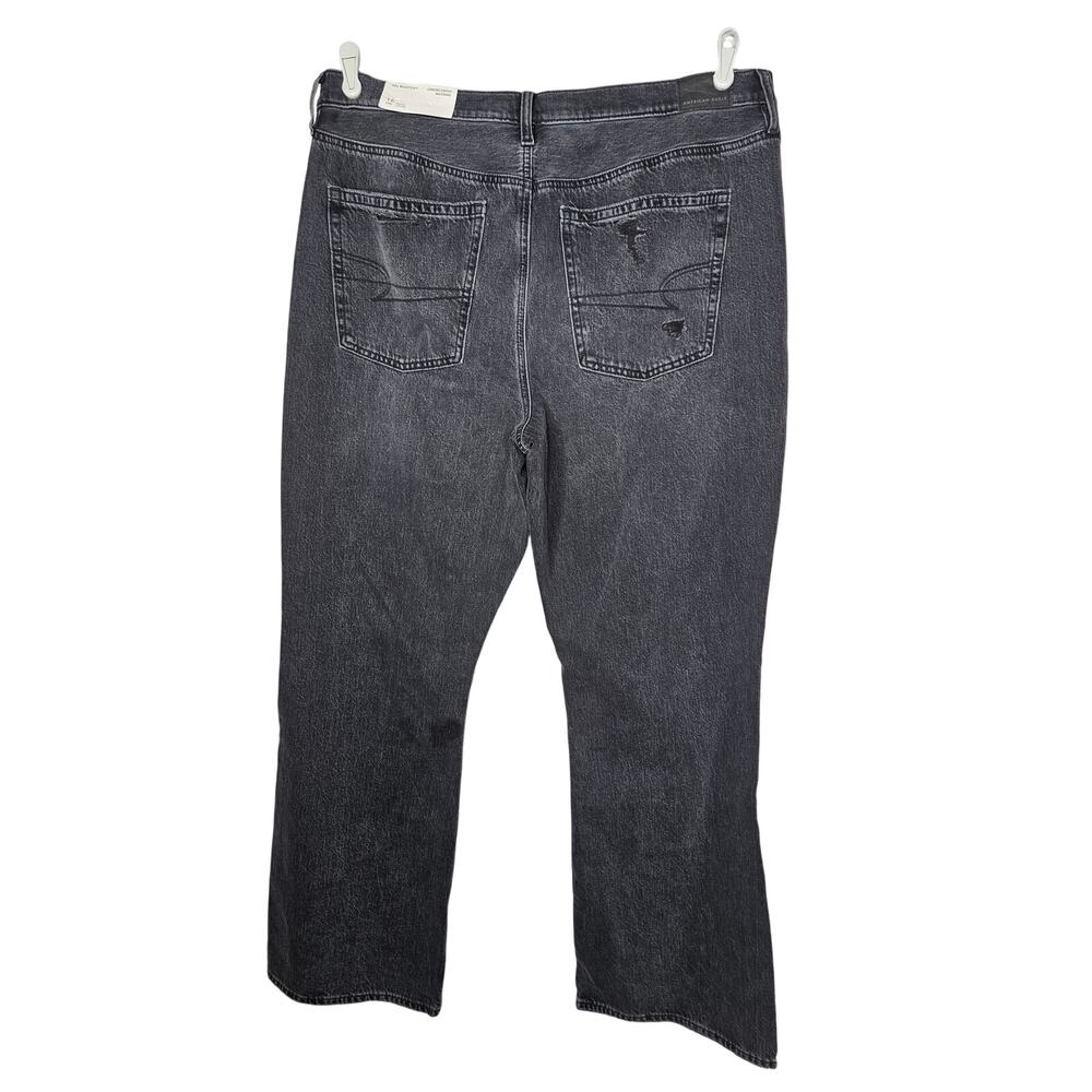 NEW American Eagle 16 '90s Bootcut Black Distressed Jeans Casual Faded Wash - Picture 2 of 4